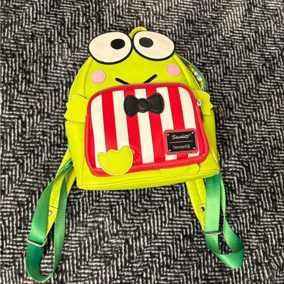 SOLD!- Loungefly Sanrio Frog Backpack - Lime and Red - Picture 2 of 6